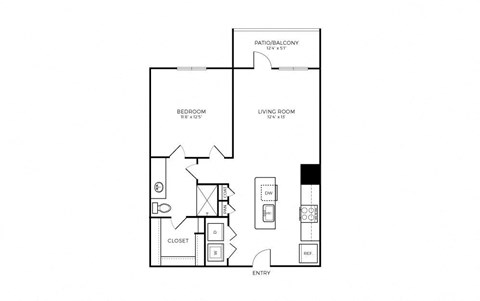 A2S Floor Plan at Addison Medical Center Apartments, San Antonio